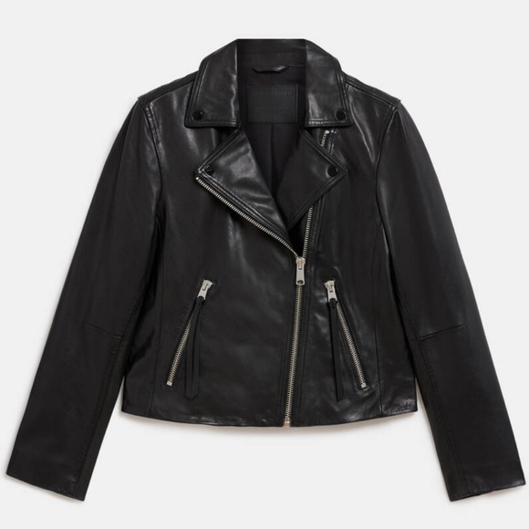 All Saints Dalby Slim Fit Leather Biker Jacket. Condition 10/10 - Picture 1 of 8